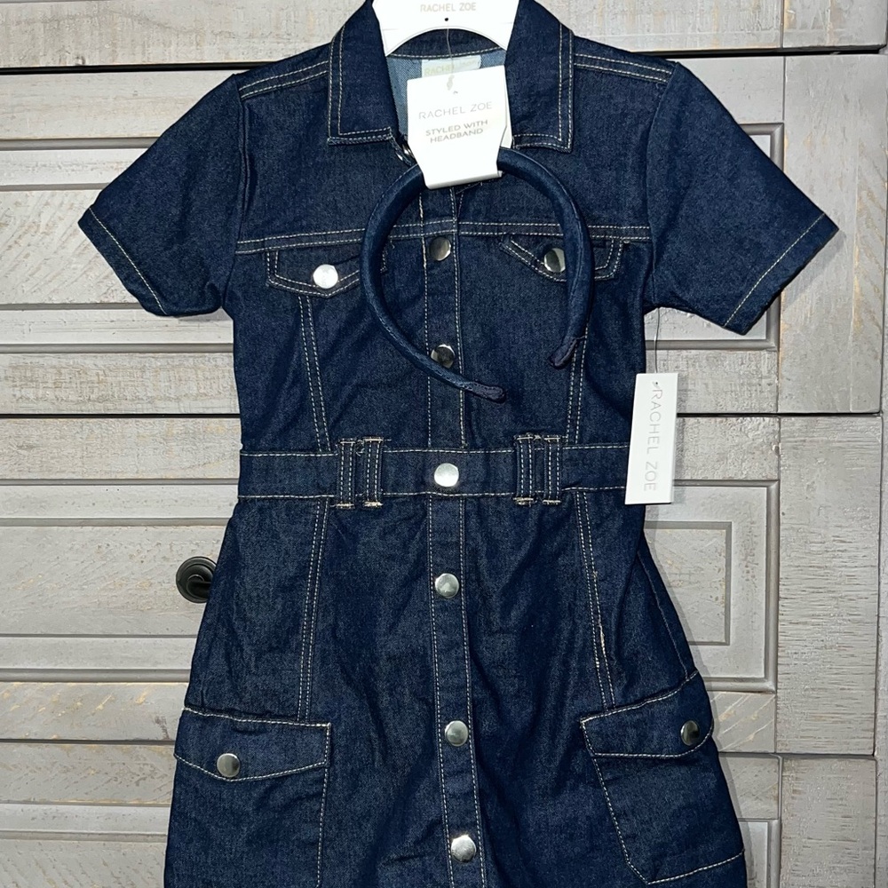 Rachel Zoe Dark Blue Denim Dress with Headband